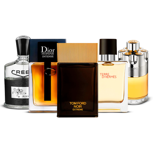 Set de 5 Perfumes  – Creed Aventus, Dior Homme Intense, Tom Ford Noir Extrême, Terre d'Hermès i Azzaro Wanted  [100 ml cada uno]