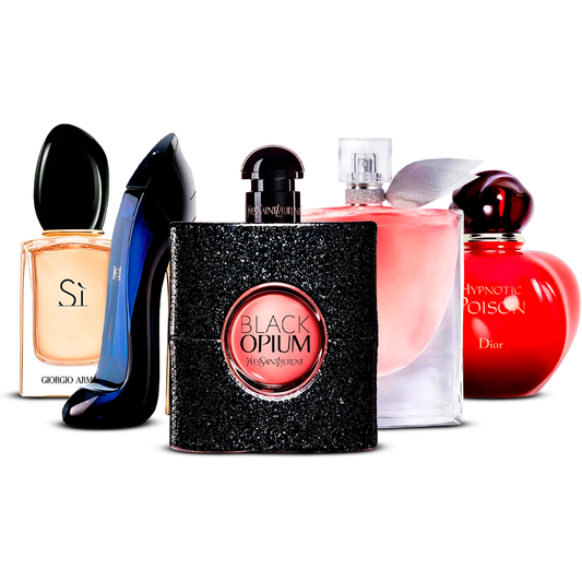Set de 5 Perfumes –  Sì, Good Girl, Black Opium, La Vie Est Belle i Hypnotic Poison  [100 ml cada uno]