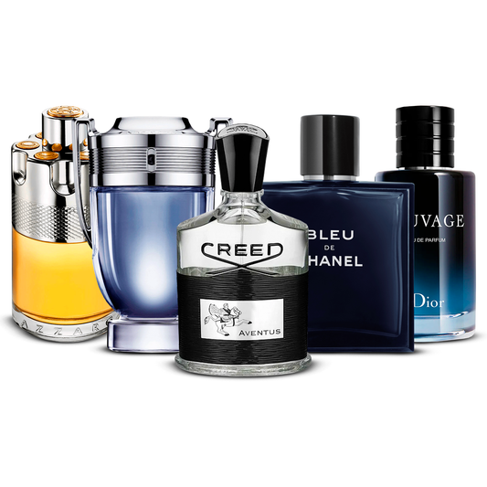 Set de 5 Perfumes  – Azzaro Wanted, Invictus, Creed Aventus, Bleu de Chanel i Sauvage  [100 ml cada uno]