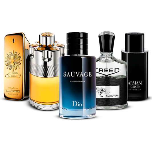 Set de 5 Perfumes  – 1 Million, Azzaro Wanted, Sauvage, Creed Aventus i Armani Code  [100 ml cada uno]