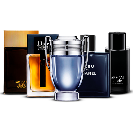 Set de 5 Perfumes  – Tom Ford Noir Extrême, Dior Homme Intense, Invictus, Bleu de Chanel i Armani Code [100 ml cada uno]