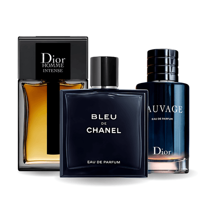 Set de 3 Perfumes | Sauvage Dior, Bleu de Chanel, Dior Homme Intense 100 ml