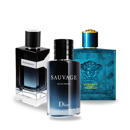 Set de 3 Perfumes |  Dior SAUVAGE, Yves Saint Laurent Y MEN, Versace EROS 100 ml