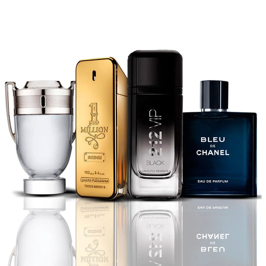 Set de 4 Perfumes | Invictus Victory + One Million + Bleu de Chanel + 212 Vip Black
