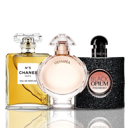 Set de 3 Perfumes | Chanel N°5 + Olympea + Black Opium