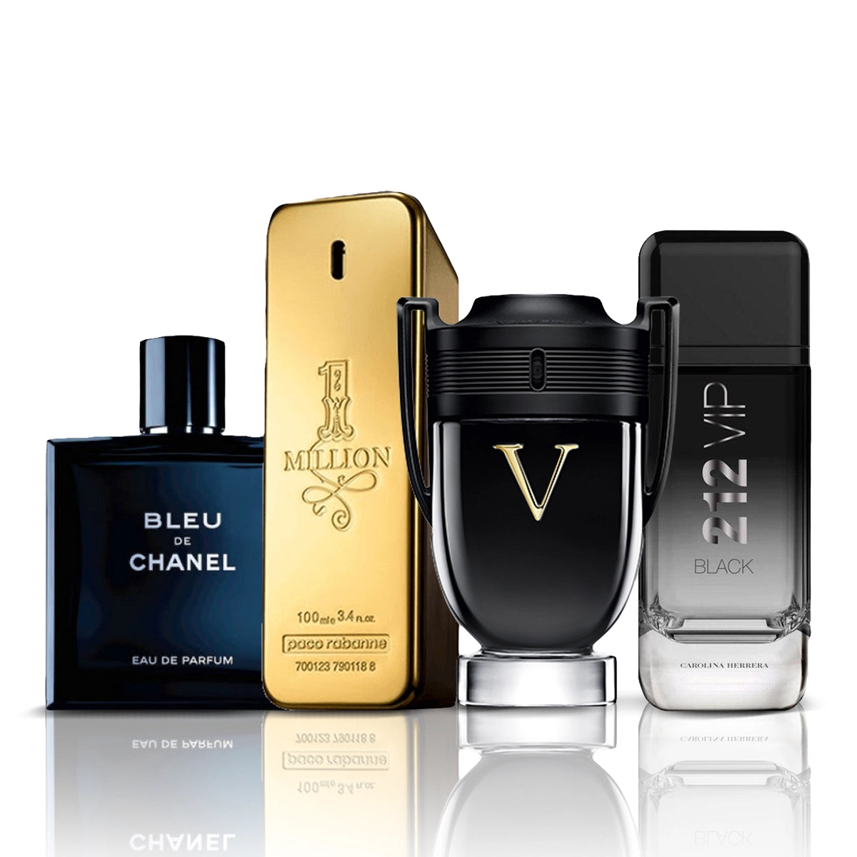 Set de 4 Perfumes | Bleu de Chanel + One Million + Invictus Victory + 212 VIP Black 100 ml